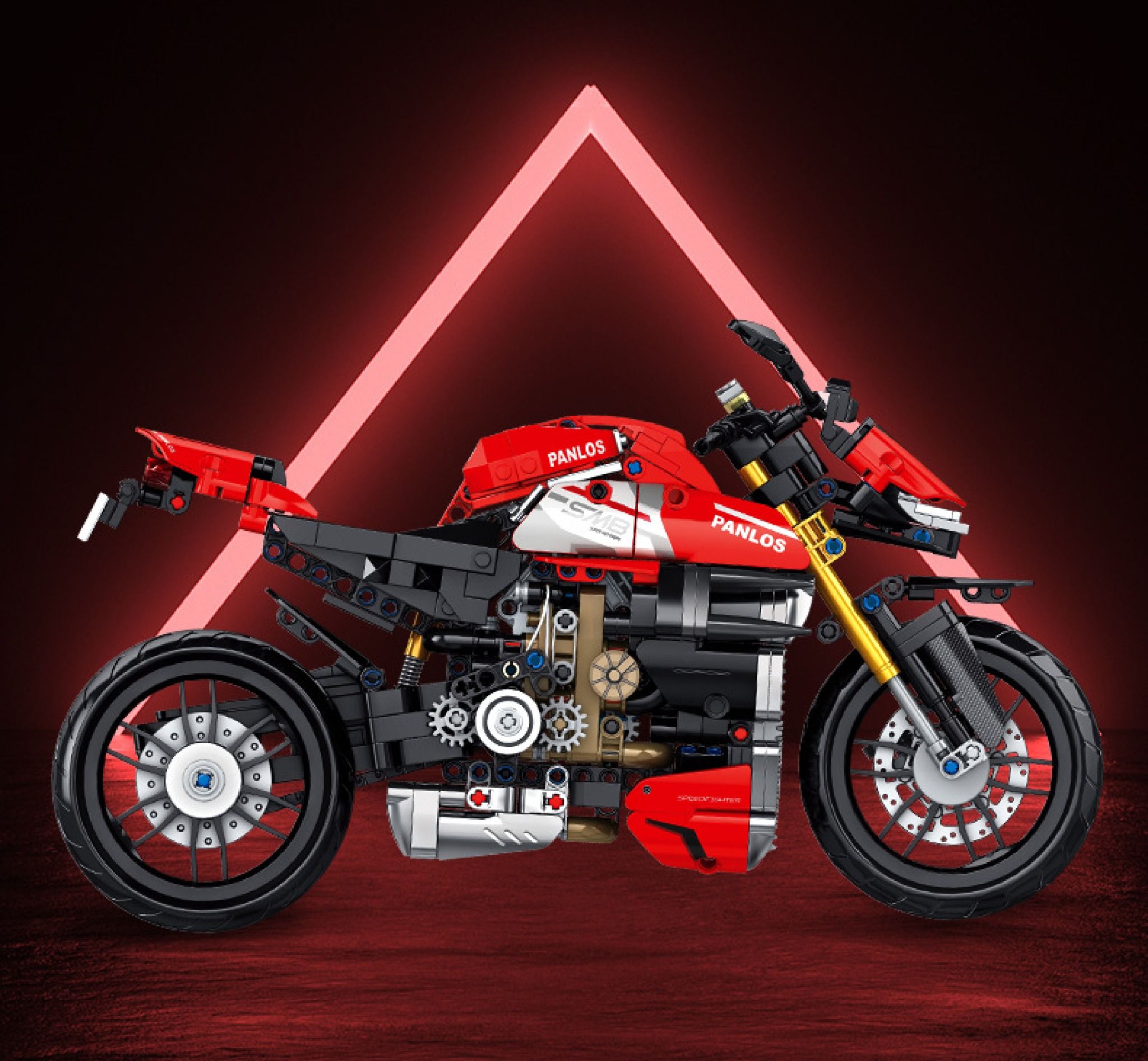  Mô hình xe mô tô lắp ghép Ducati Streetfighter v4 Technic 981 pcs tỉ lệ 1:5 LG011 