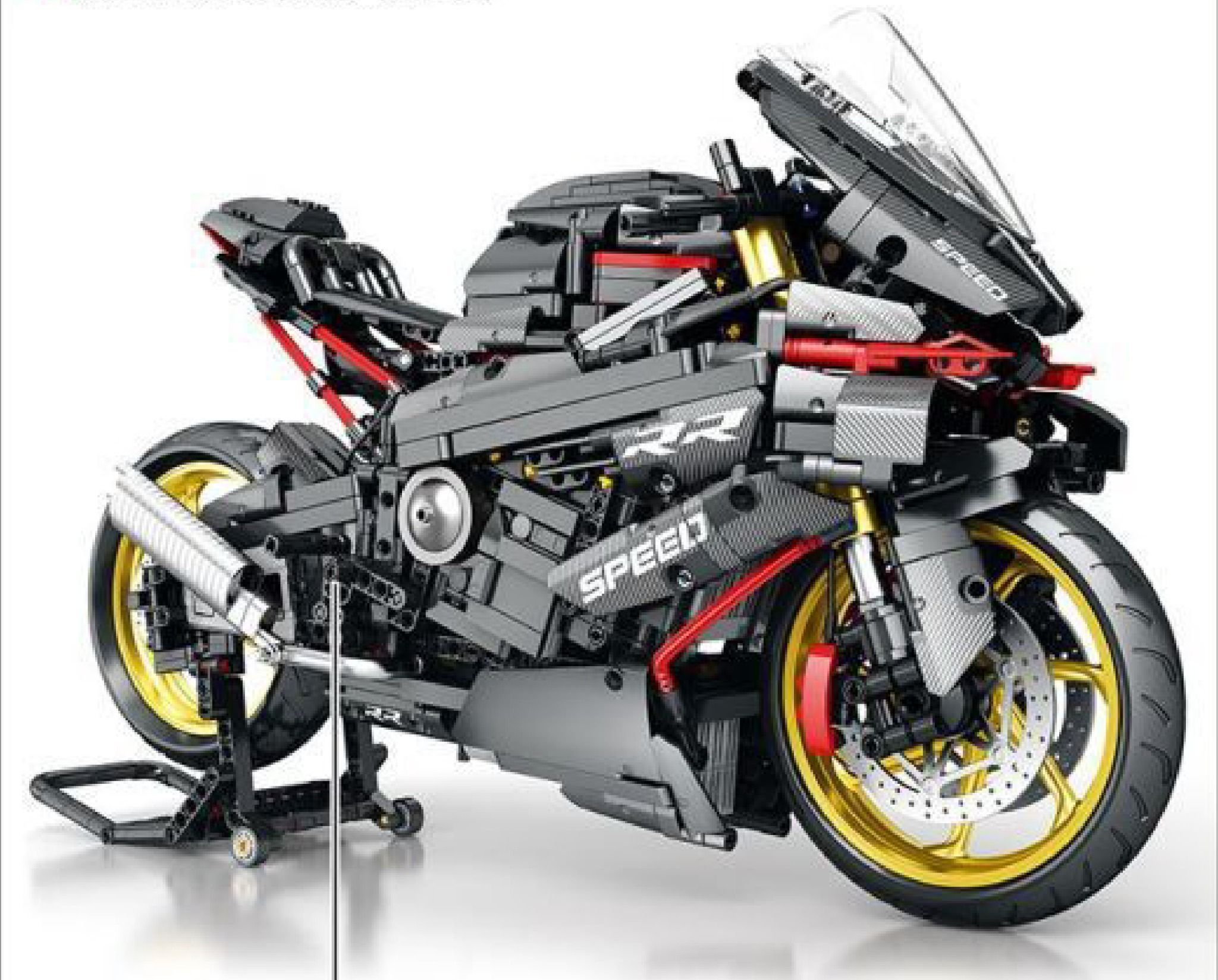  Mô hình xe mô tô lắp ghép BMW S100RR carbon black - oz racing Technic 1920 pcs tỉ lệ 1:5 LG010 