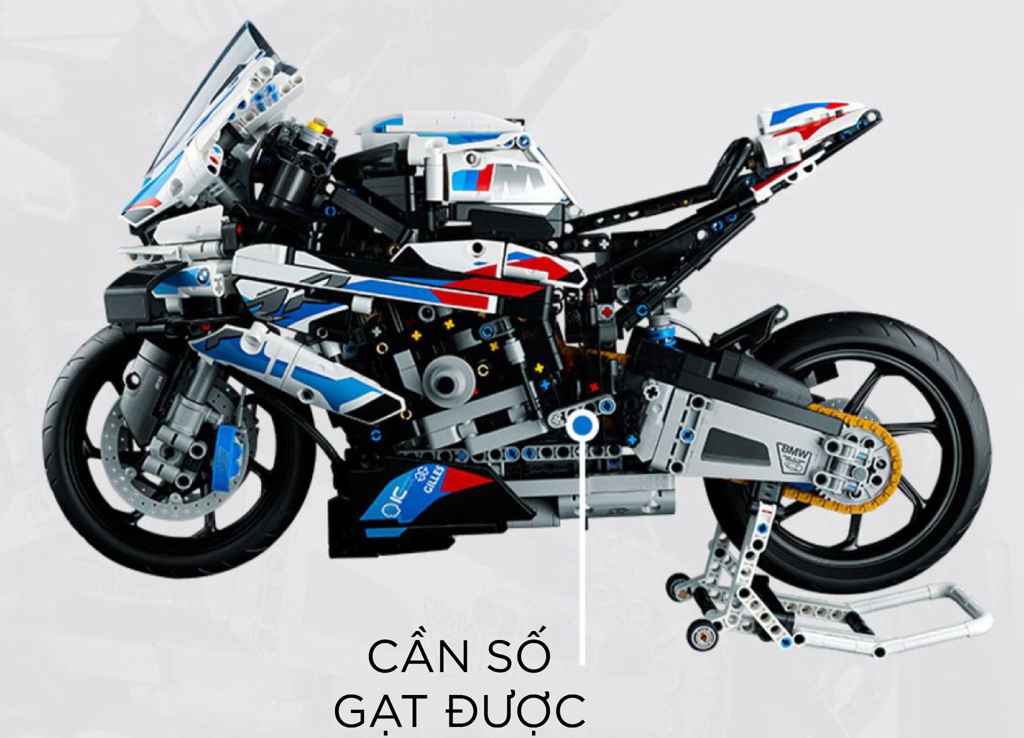  Mô hình xe mô tô lắp ghép BMW M1000RR Technic 1920 pcs tỉ lệ 1:5 LG001 