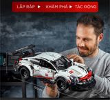  Mô hình xe ô tô lắp ghép Porsche 911 RSR Technic 1580 pcs tỉ lệ 1:10 LG004 