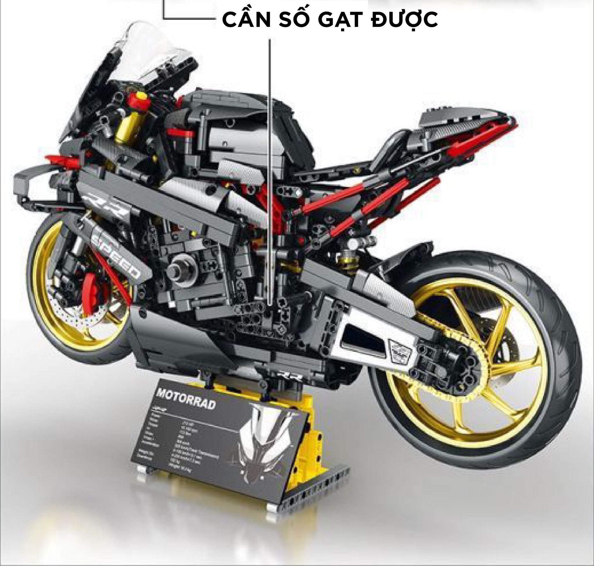  Mô hình xe mô tô lắp ghép BMW S100RR carbon black - oz racing Technic 1920 pcs tỉ lệ 1:5 LG010 