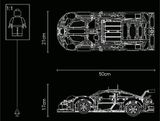  Mô hình xe ô tô lắp ghép Porsche 911 RSR Technic 1580 pcs tỉ lệ 1:10 LG004 