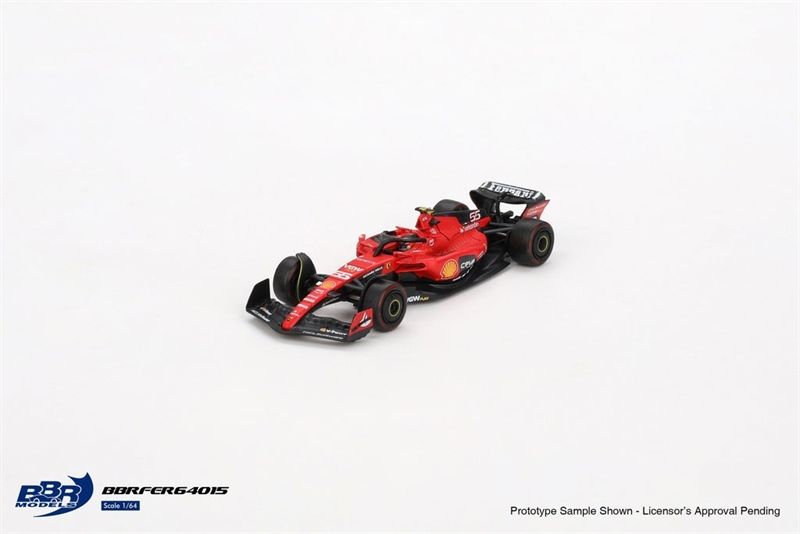 Mô hình xe đua F1 Formular Ferrari SF23 #55 Carlos Sainz 2023 Bahrain GP tỉ lệ 1:64 BBR model BBRFER64015