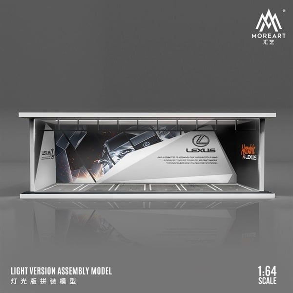 Hộp trưng bày mica mô phỏng showroom Lexus - có đèn kích thước 30x13.3x10cm tỉ lệ 1:64 MoreArt MO914050