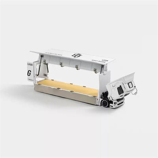 Mô hình xe Liberty Walk LB-Trucks Mitsubishi Fuso Super Great Transporter Sakon Logix – White tỉ lệ 1:64 GCD Models OT64189