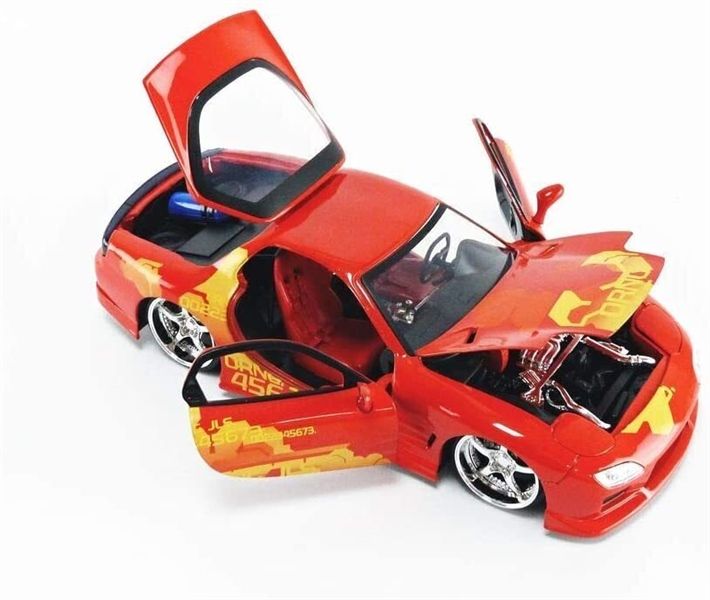 Mô hình xe Fast & Furious 1993 Mazda RX-7 Orange tỉ lệ 1:24 Jada Toys 30747