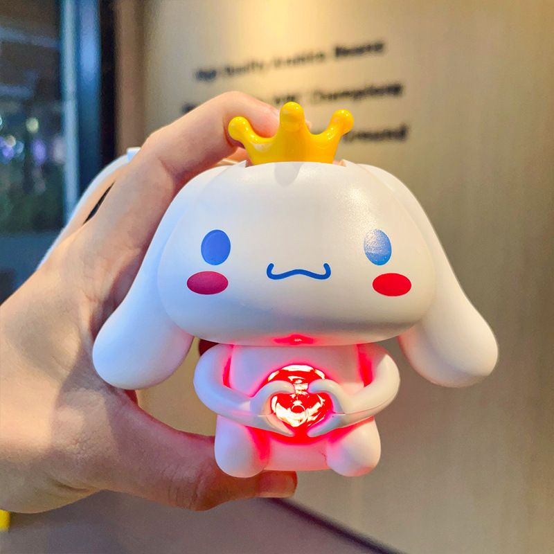 Móc khóa nhựa thỏ Cinnamoroll có đèn và âm thanh MK029