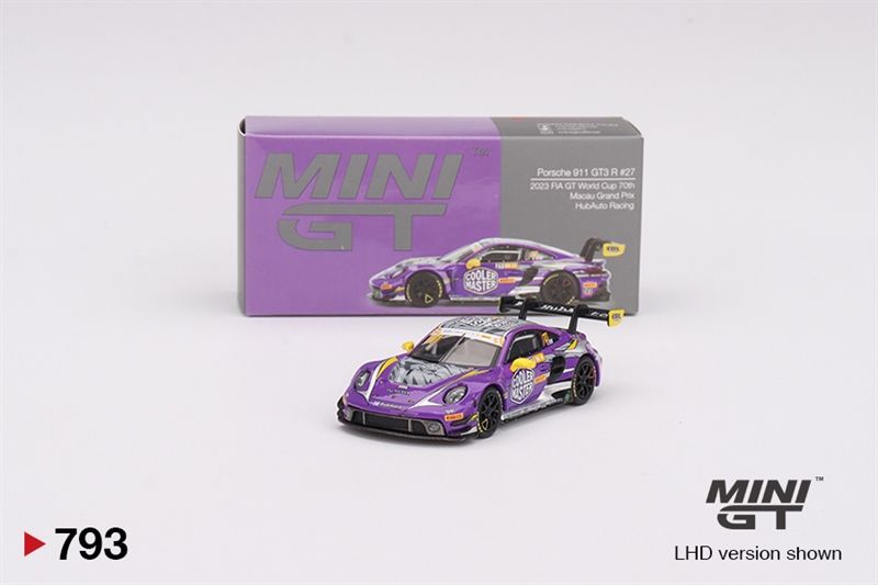 Mô hình xe Porsche 911 GT3 R #27 HubAuto Racing 2023 FIA GT World Cup 70th Macau Grand Prix tỉ lệ 1:64 MiniGT MGT00793-CH