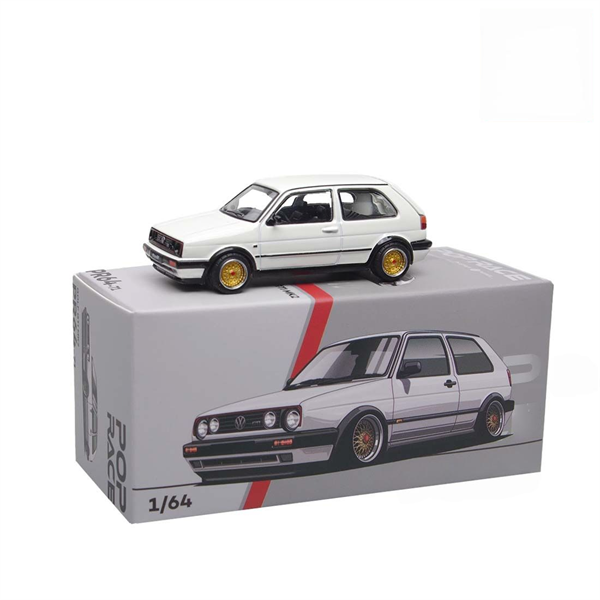 Mô hình xe Volkswagen Golf GTI MKII White mở được cốp sau tỉ lệ 1:64 Poprace PR640071
