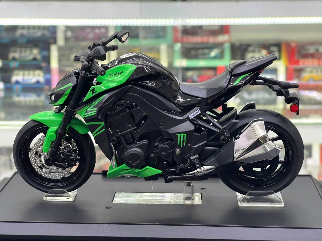 Mô hình xe mô tô Kawasaki Ninja Z1000 có ben nâng tỉ lệ 1:12 Jiaye model MT12015
