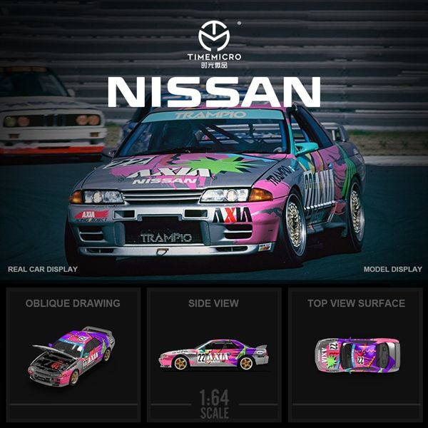 Nissan GTR R32 AXIA #22 Livery - Silver Limited 499 PCS tỉ lệ 1:64 TM644131