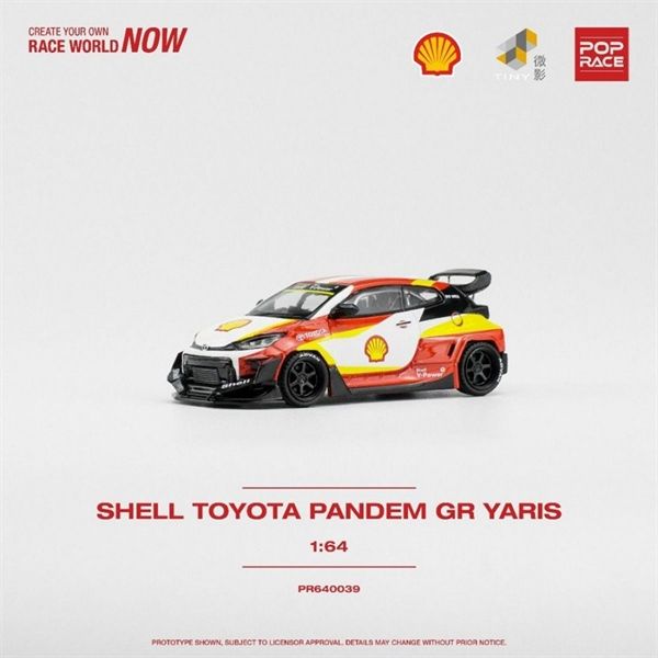 Mô hình xe Toyota Pandem GR Yaris Shell tỉ lệ 1:64 PopRace PR640039