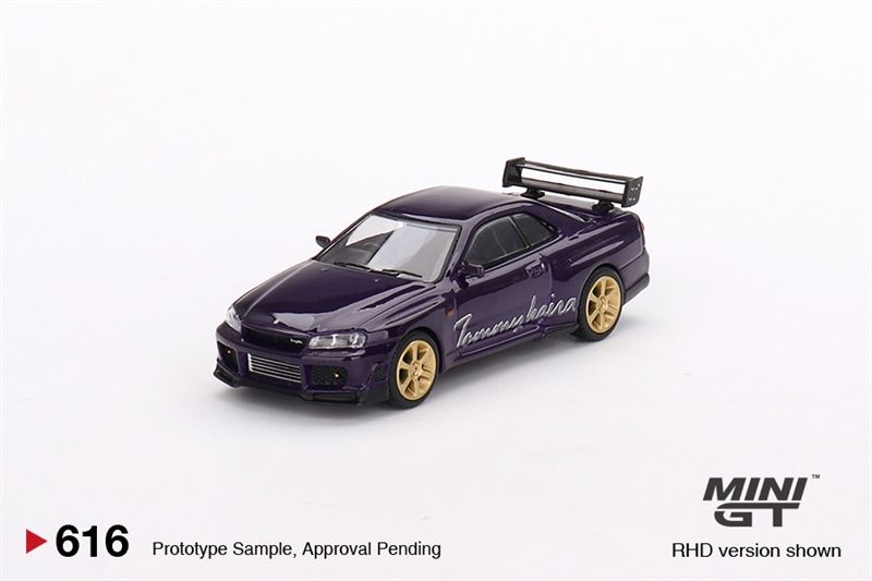 Mô hình xe ô tô Nissan Skyline GT-R (R34) Tommykaira R-z Midnight Purple tỉ lệ 1:64 MiniGT