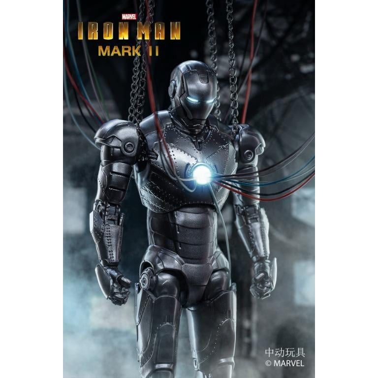 Mô hình nhân vật Marvel Iron man người sắt có đèn MK2 Mark II Avengers SHF tỉ lệ 1:10 18CM ZD Toys FG263
