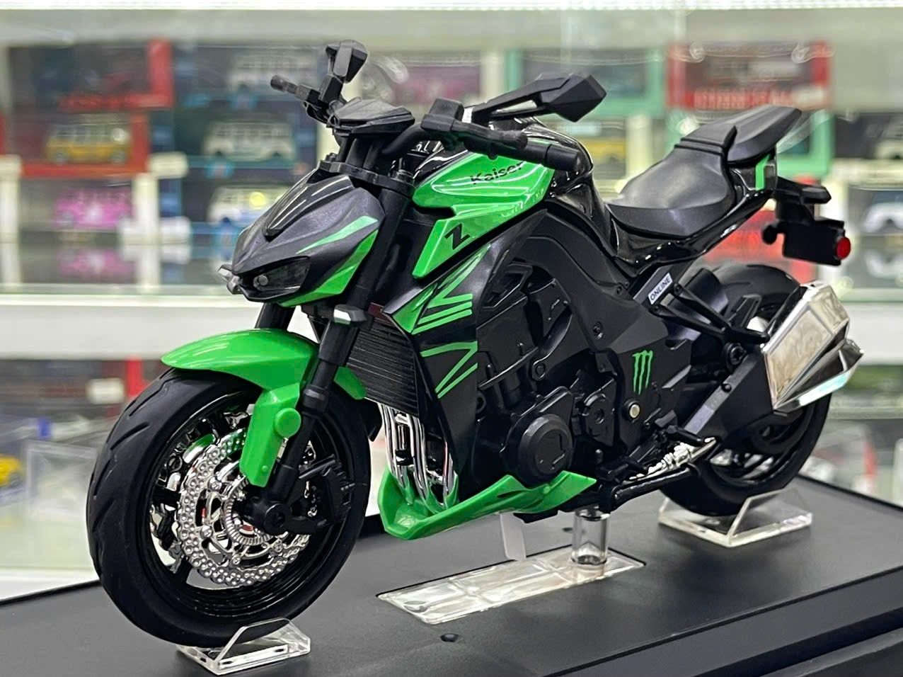 Mô hình xe mô tô Kawasaki Ninja Z1000 có ben nâng tỉ lệ 1:12 Jiaye model MT12015