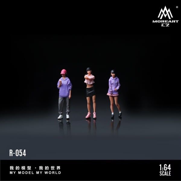 Mô hình nhân vật figure bộ 3 nhân vật nữ chụp tạo dáng playful girl resin tỉ lệ 1:64 MoreArt MO223054