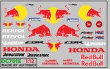  Decal nước cho Honda Redbull CBR 1000rrr Fireblade hrc dán mọi nền màu cho xe mô hình tỉ lệ 1:12 DC701E 