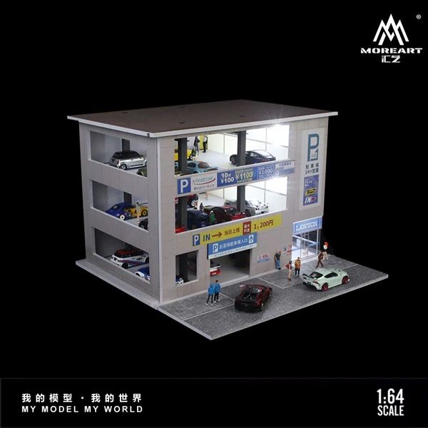 Hộp trưng bày mica mô phỏng chung cư có đèn kích thước 30x30x20cm tỉ lệ 1:64 MoreArt MO936601