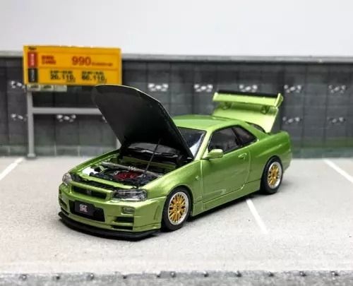 Mô hình xe Nissan Skyline GTR R34 Nismo Z-Tune có máy đi kèm limited edition 500pcs tỉ lệ 1:64 Cool.art CAR34GR
