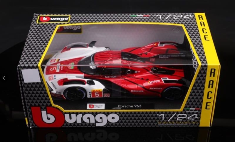 Mô hình xe Porsche 963 có đế 1:24 Bburago có bản quyền chính hãng 18-28022 OT419