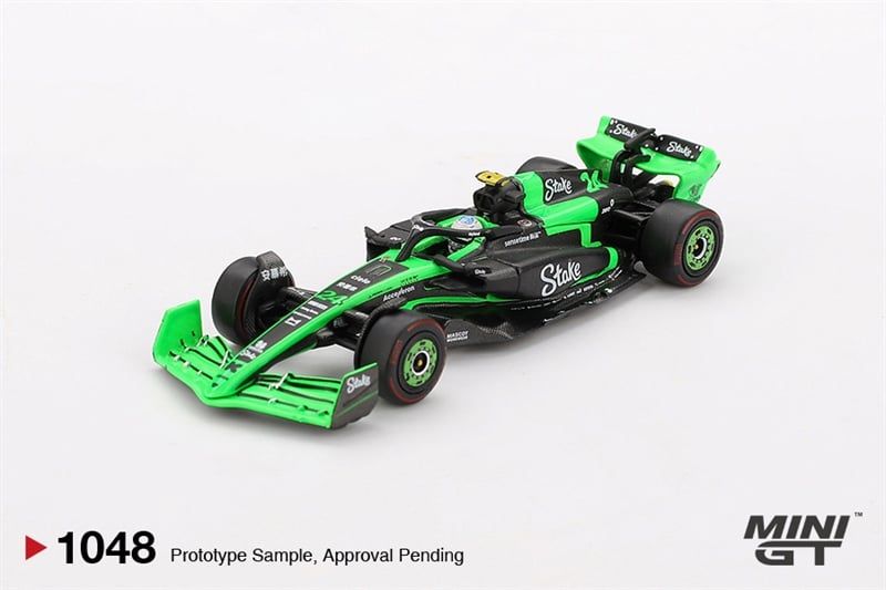 Mô hình xe đua Kick Sauber C44 #24 Guanyu Zhou 2024 F1 2024 Chinese GP card tỉ lệ 1:64 MiniGT MGT01048-BL