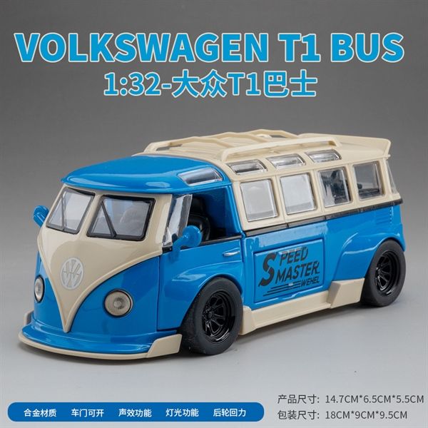 Mô hình xe VolkWagen T1 Bus Widebody tỉ lệ 1:32 Alloy Model OT465
