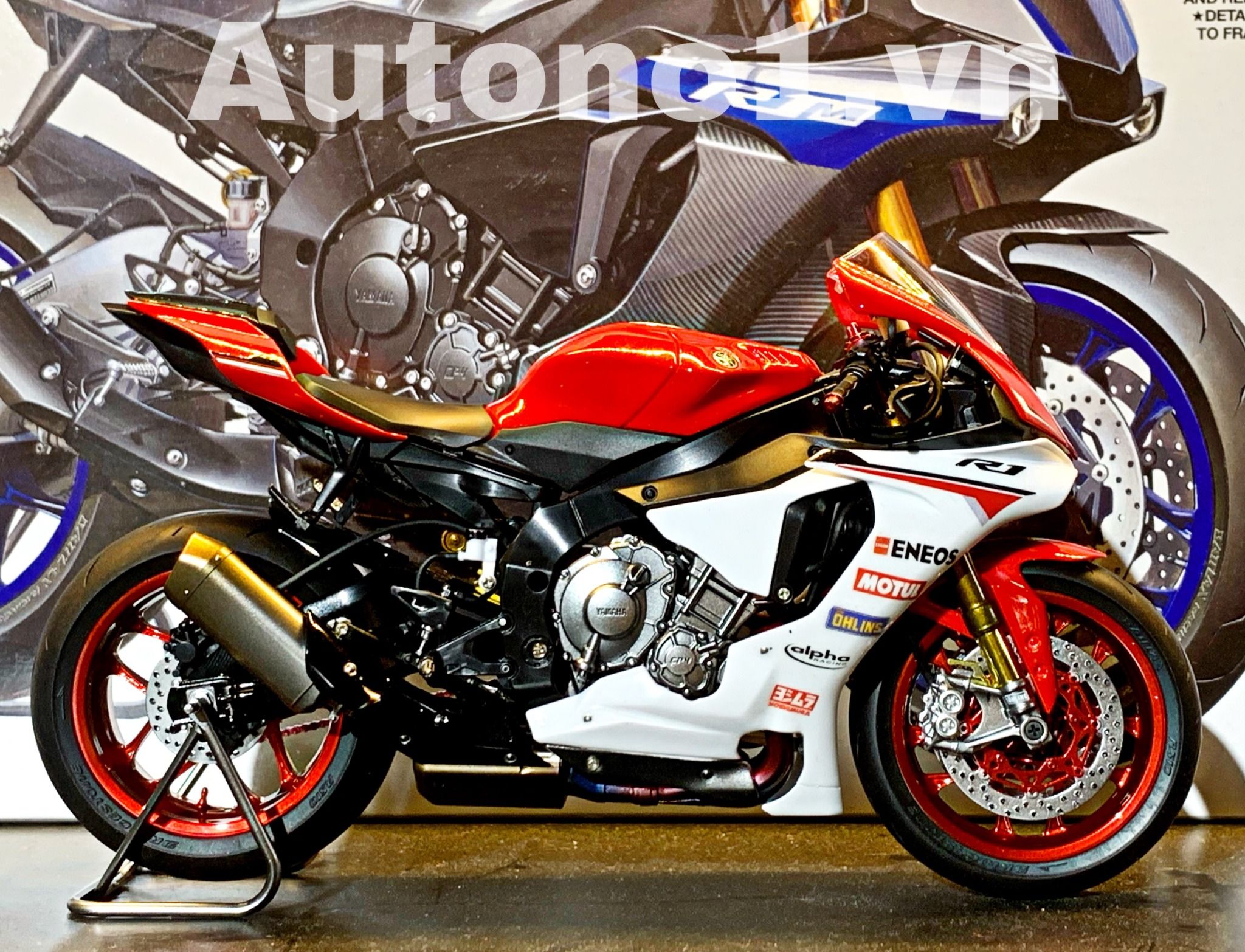 Mô hình xe Yamaha Yzf R1 Red White 1:12 Tamiya D080