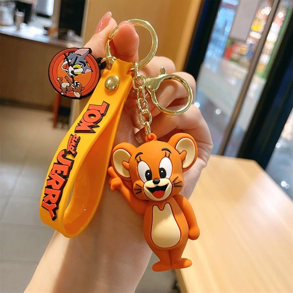 Móc khóa nhựa dẻo - silicon mèo và chuột Tom & Jerry MK026