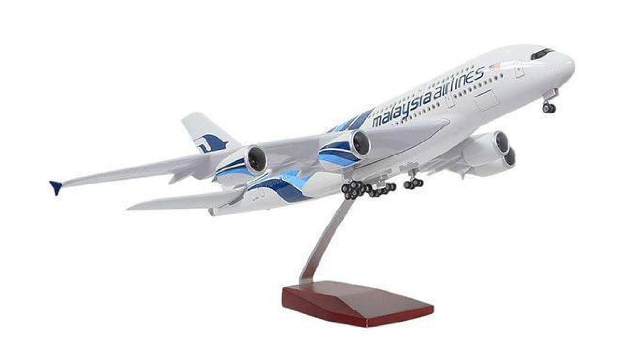 Mô hình máy bay Malaysia Airlines Airbus A380 47cm 1:160 có đèn led tự động theo tiếng vỗ tay hoặc chạm MB47026