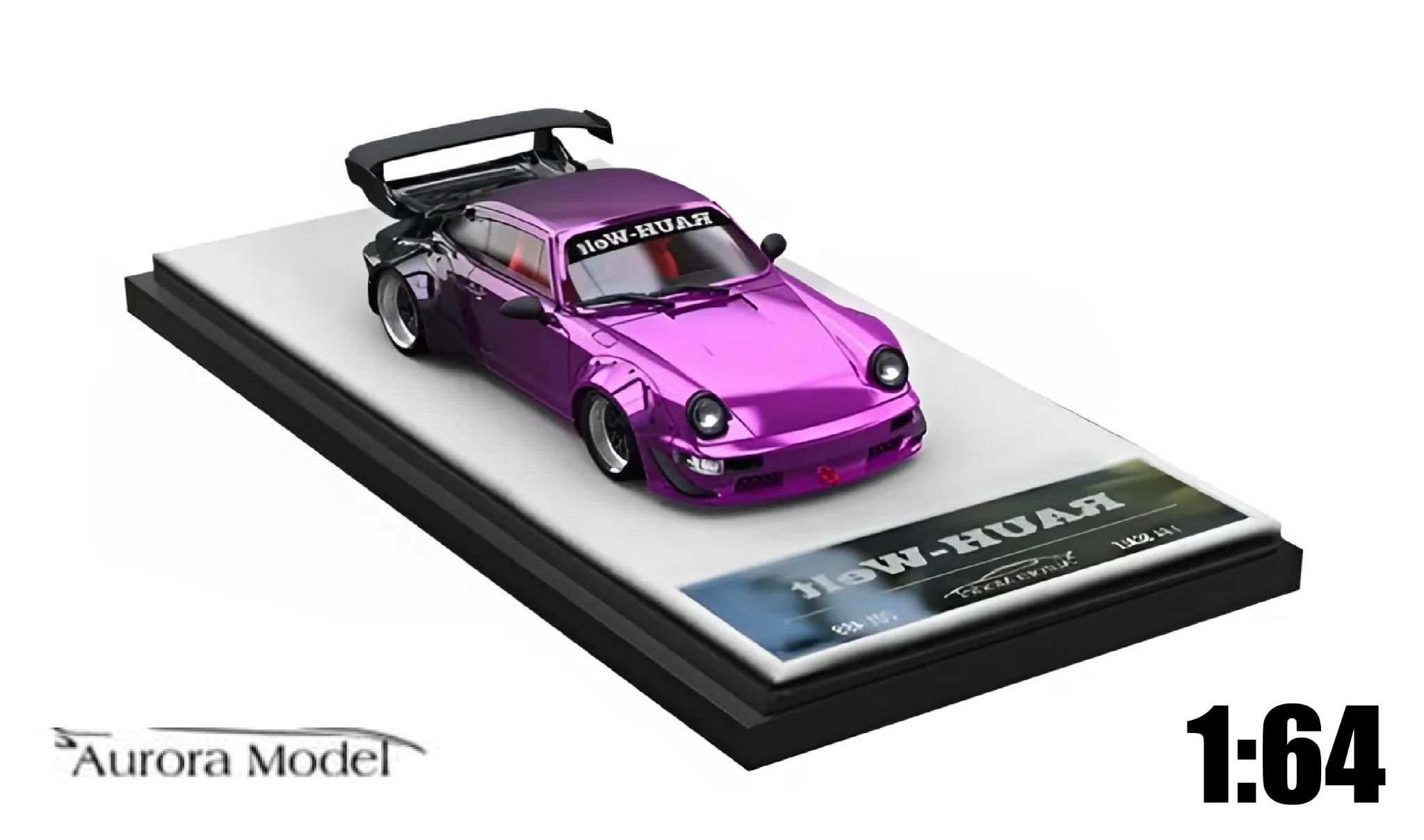 Mô hình xe Porsche 964 Rauh-Welt Gradient Purple/Black Limited 499 pcs tỉ lệ 1:64 Aurora model AM640865