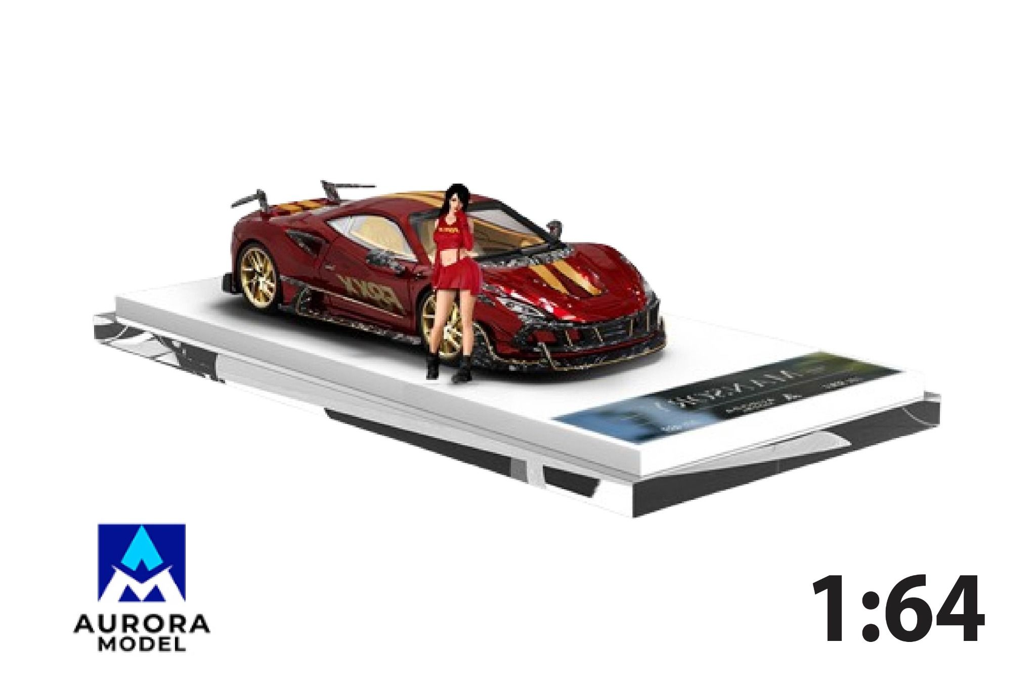 Mô hình xe Ferrari F8 Tributo Mansory F8XX Red tỉ lệ 1:64 Aurora Model AM646508