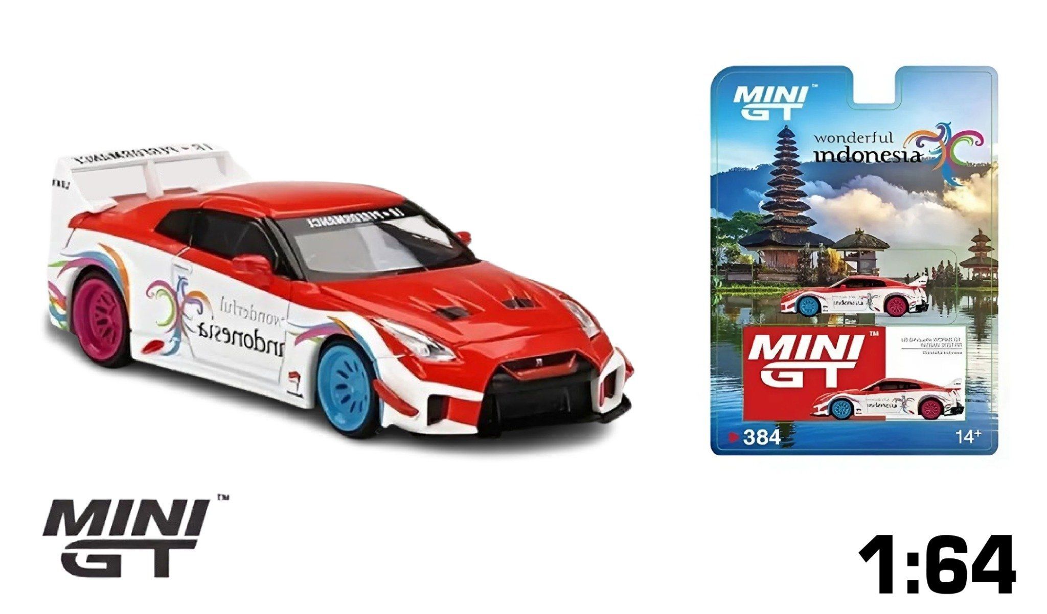 Mô hình xe LB-Silhouette WORKS GT NISSAN 35GT-RR Ver.1 Wonderful Indonesia tỉ lệ 1:64 bản card MGT00384-R