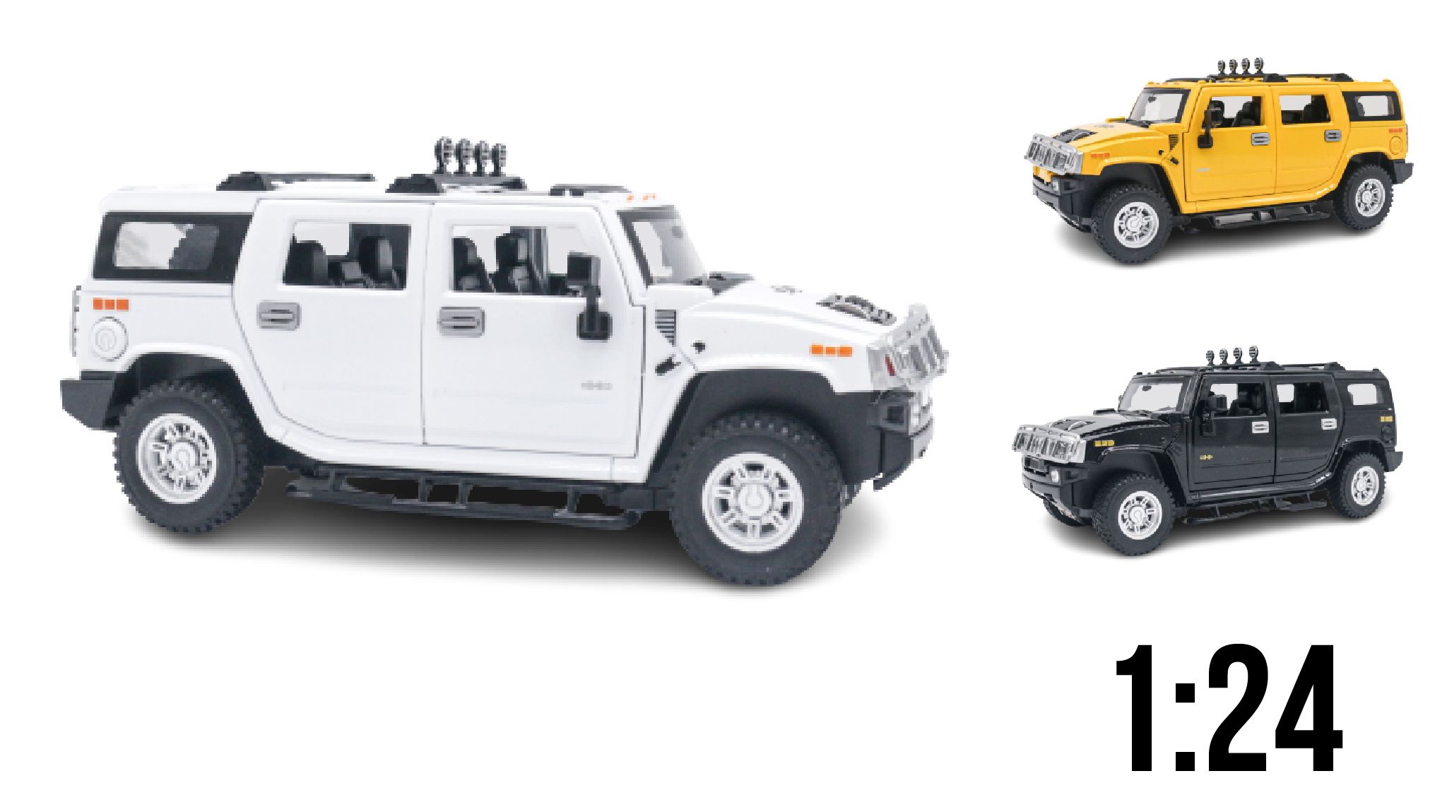 Mô hình xe ô tô Hummer H2 full open tỉ lệ 1:24 Alloy moel K2-25-A OT170