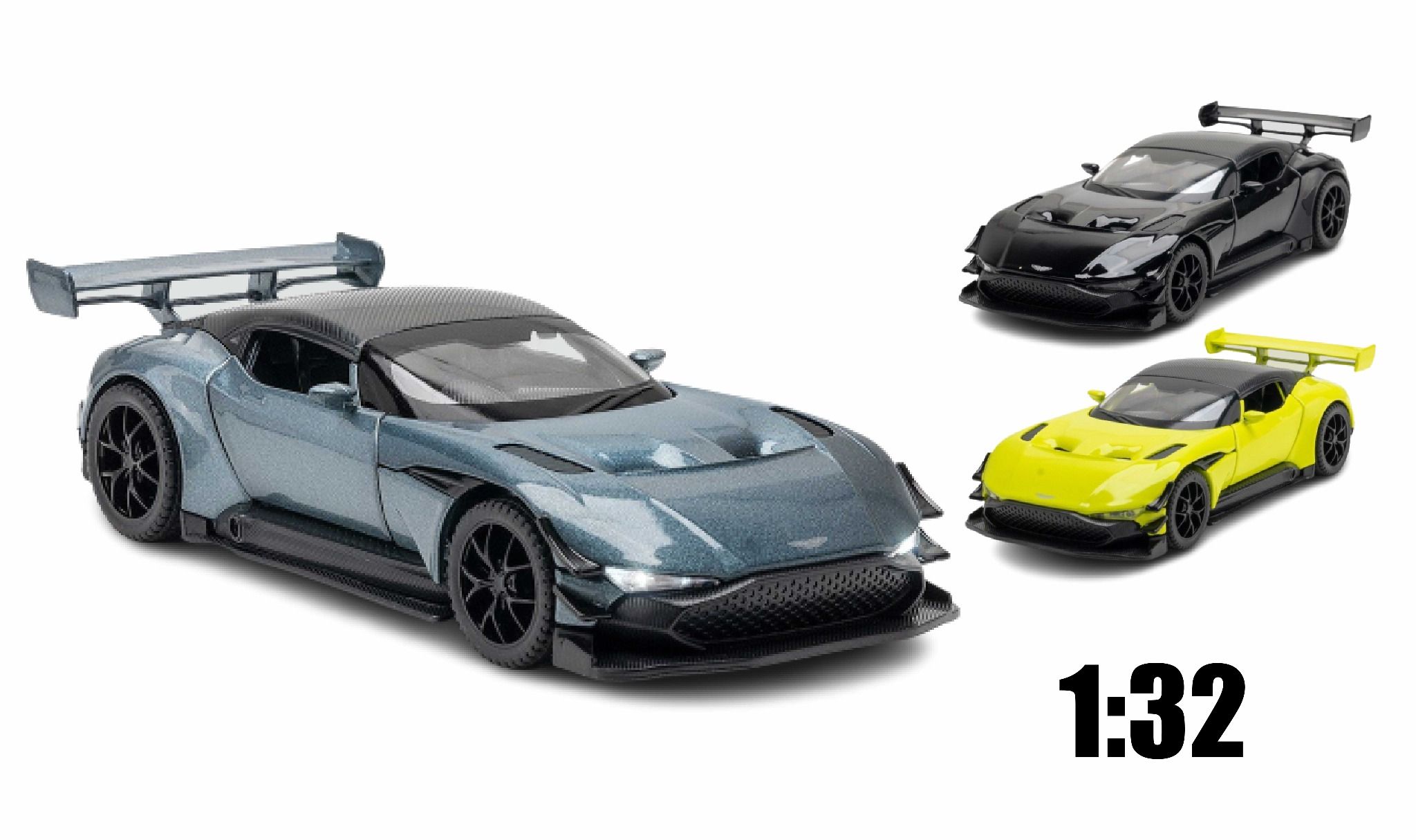 Mô hình xe Aston Martin Vulcan có đế hộp mica 1:32 Alloy Model OT122