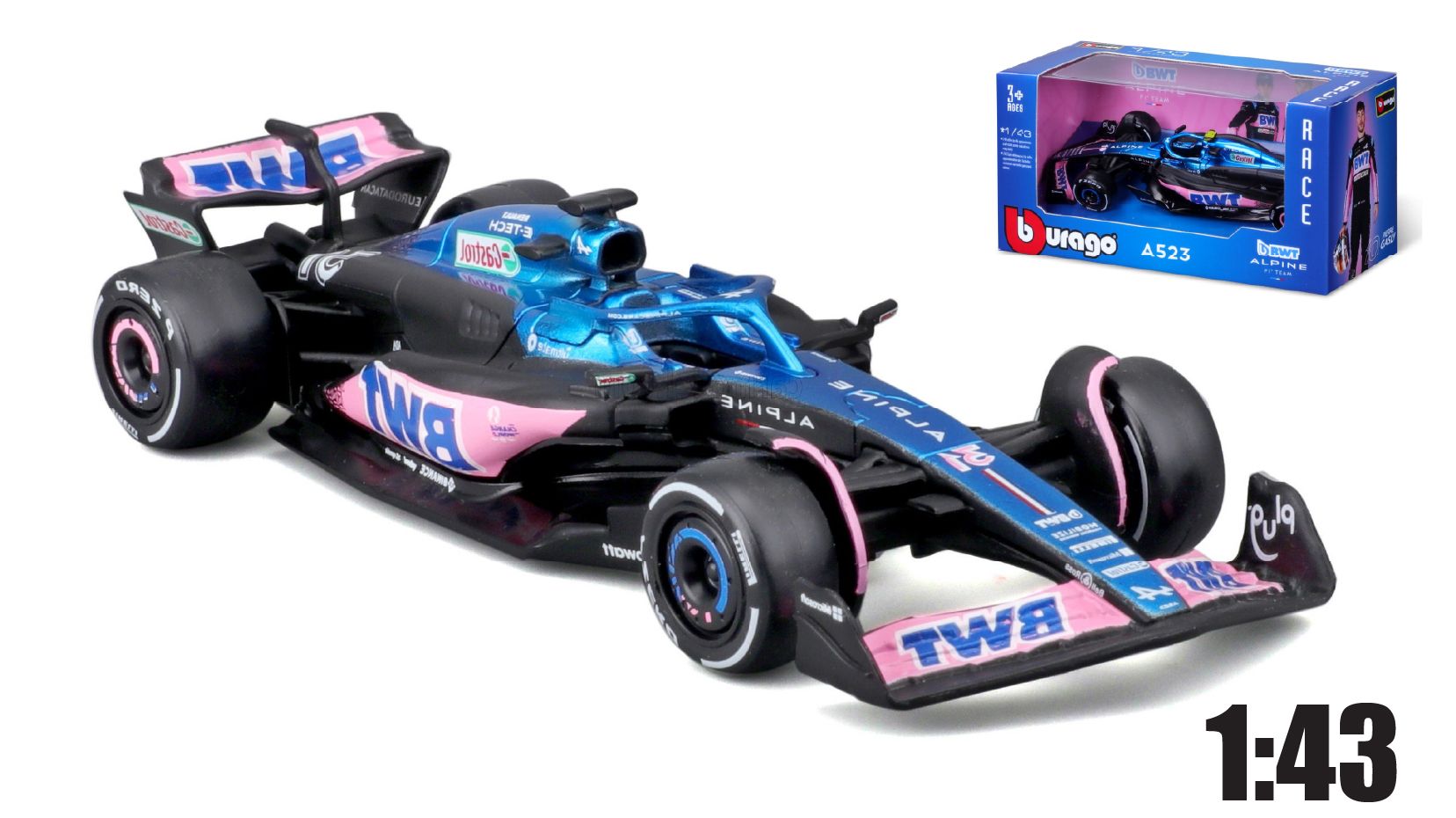 Mô hình xe đua BWT F1 2023 Alpine Alpine Racing Team #31 - #10 tỉ lệ 1:43 Bburago OT290 18-38172