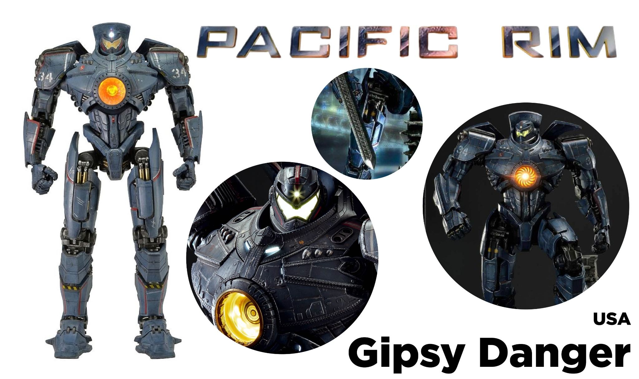 Mô hình nhân vật DC Pacific Rim 2 Gipsy Danger Jaeger tỉ lệ 18cm Neca FG296