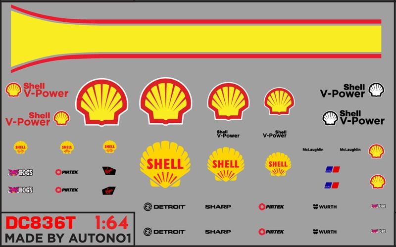 Decal UV hãng - hoạt hình cho mô hình tỉ lệ 1:64 dán tất cả nền màu Autono1 DC836