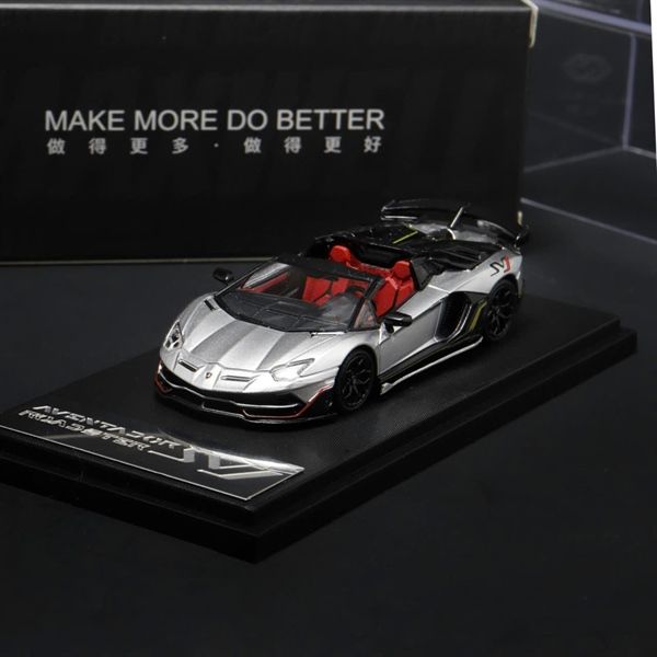Mô hình xe Lamborghini Aventador SVJ63 Pearly Yellow tỉ lệ 1:64 Maxwell and object (MW) OT64272