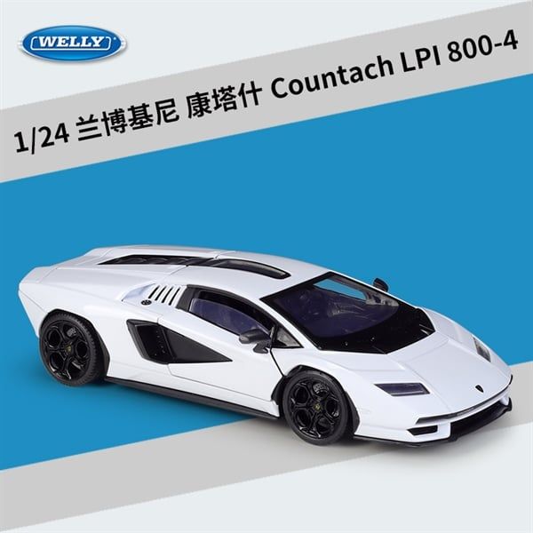 Mô hình xe Lamborghini Countach LPI800-4 đánh lái được full kính tỉ lệ 1:24 Welly OT021