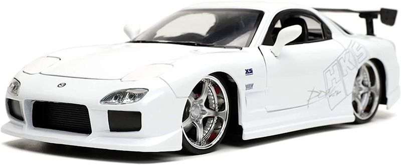 Mô hình xe Fast & Furious 1993 Mazda RX-7 White tỉ lệ 1:24 Jada Toys 32607