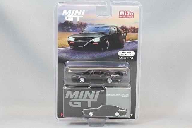 Mô hình xe Nissan Skyline Kenmeri Liberty Walk Black bản card tỉ lệ 1:64 MiniGT x Mijio