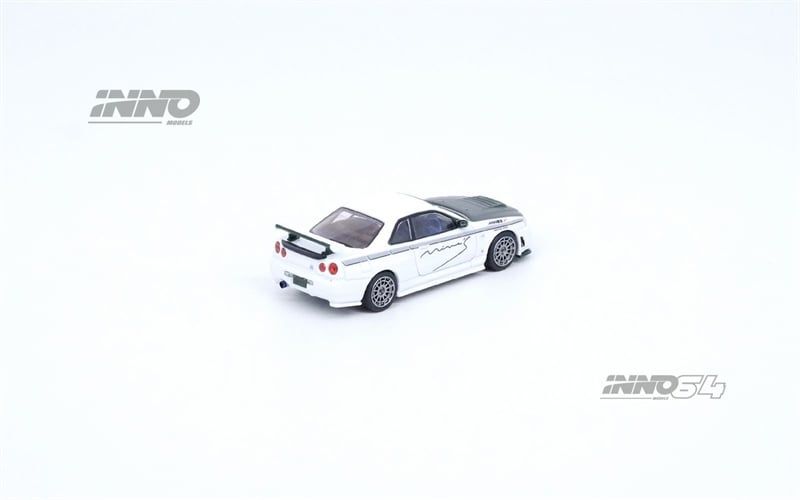 Mô hình xe Nissan GTR skyline R34 Nismo R-tune Mines white tỉ lệ 1:64 Inno64 models