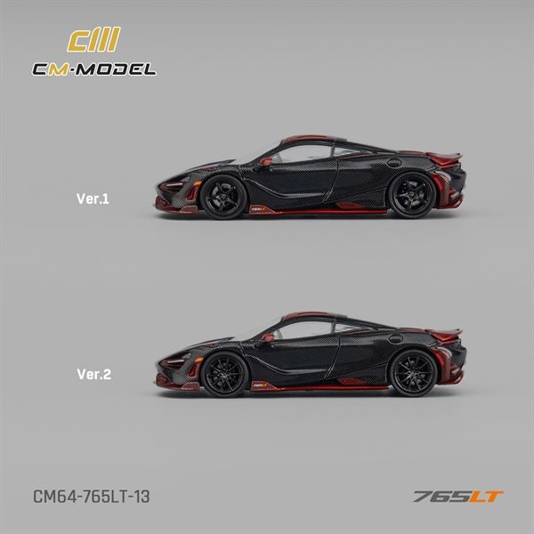 Mô hình xe Mclaren 765LT Full Carbon Red có bánh thay thế tỉ lệ 1:64 CM model CM64-765LT-13