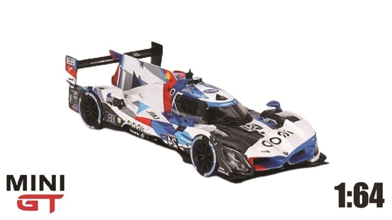 Mô hình xe đua BMW M HYBRID V8 GTP #24 BMW M TEAM RLL 2023 IMSA DAYTONA 24 HRS tỉ lệ 1:64 MiniGT MGT00670