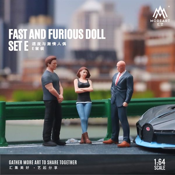 Mô hình nhân vật set 3 người Fast and Furious Doll E tỉ lệ 1:64 MoreArt MO222082
