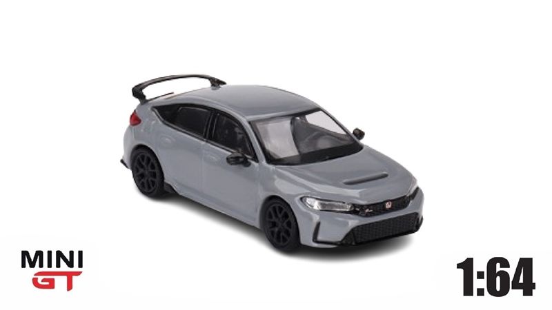 Mô hình xe Honda Civic Type R Sonic Gray Pearl 2023 tỉ lệ 1:64 MiniGT MGT00659
