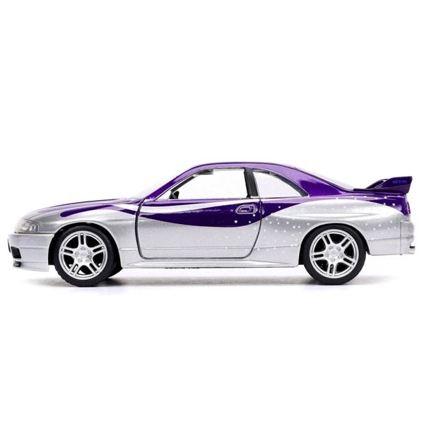 Mô hình xe Nissan Skyline GT-R BCNR33 1995 Candy Silver/Purple Fast & Furious tỉ lệ 1:32 Jada 24075