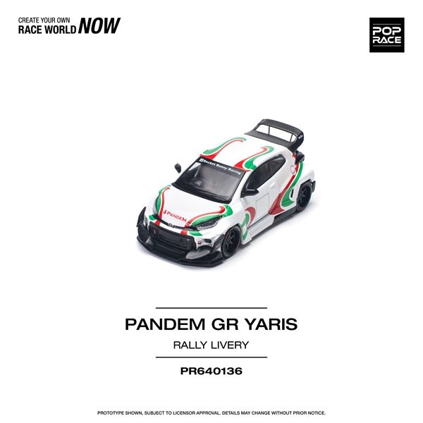 Mô hình xe Pandem GR Yaris Rally Livery tỉ lệ 1:64 Poprace PR640136