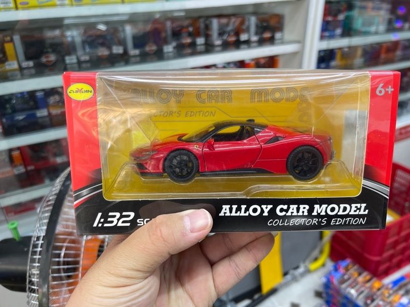 Mô hình xe Ferrari Sf90 Stradale full open, có đèn và âm thanh 1:32 Alloy Model OT265