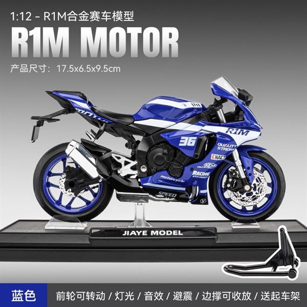 Mô hình xe Yamaha R1M Blue WSBK tỉ lệ 1:12 Jiaye Model MT057